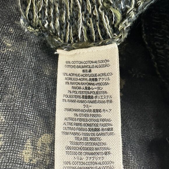 Free People Boho Mixed Material Pattern Long Sleeve Cardigan Topper Size Medium - Picture 4 of 6